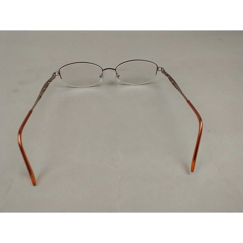 Marchon Tres Jolie 119 NUTMEG Eyeglasses Frames 50 17-135MM Oval FLORAL HALF RIM
